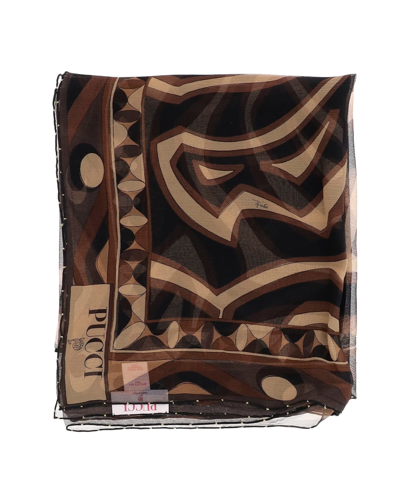 Pucci Printed Silk Scarf - Red