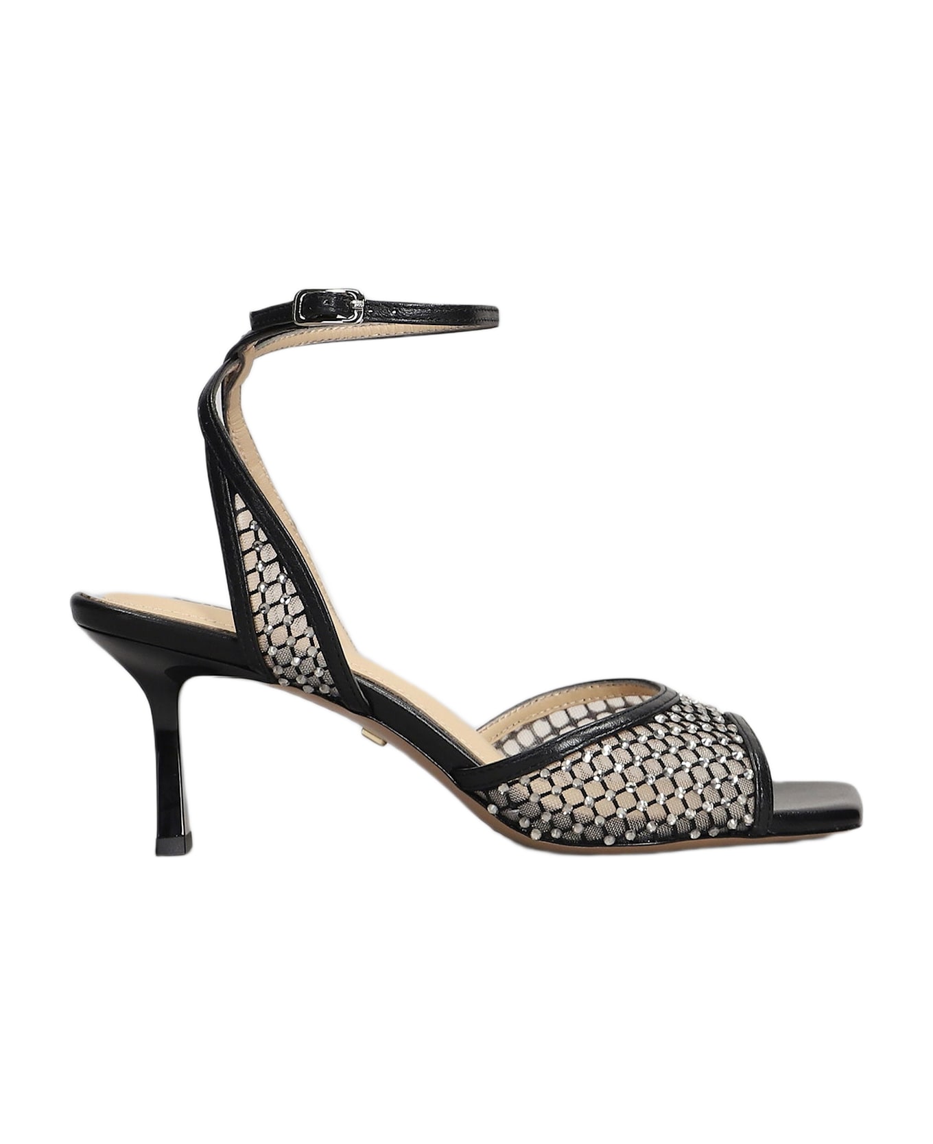 Lola Cruz Carmen 65 Sandals In Black Leather And Fabric - black