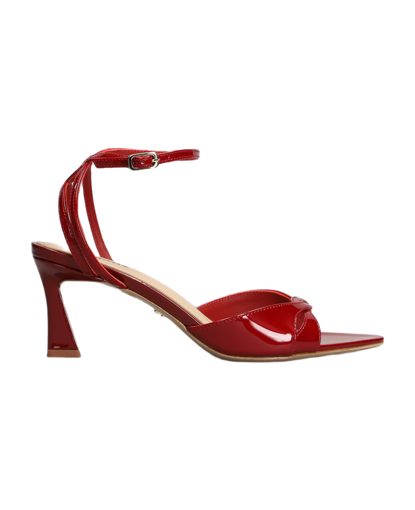 Lola Cruz Bianca 65 Sandals In Red Patent Leather - red