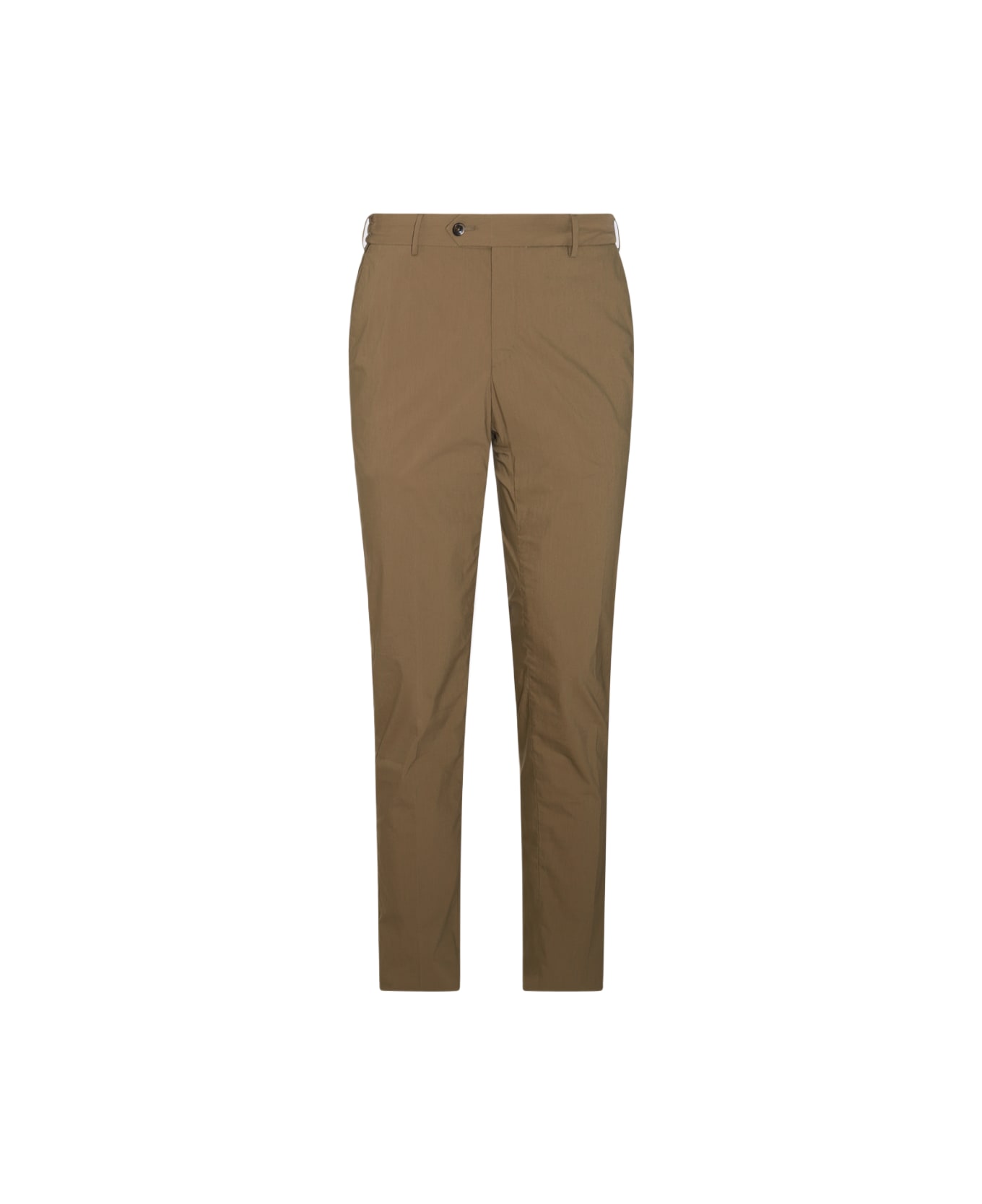 PT Torino Brown Green Cotton Pants - VERDE MARCIO
