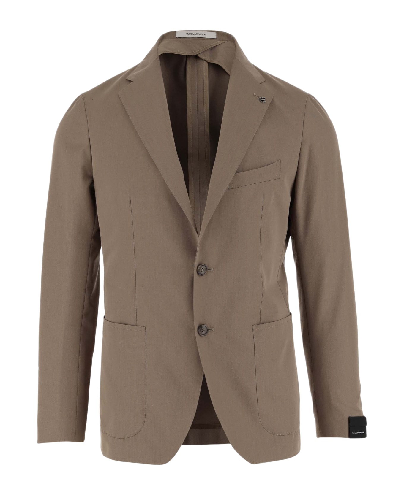 Tagliatore Single-breasted Cotton And Wool Jacket - Beige