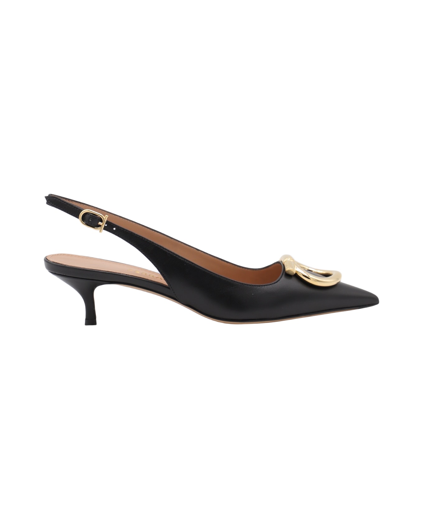 Ferragamo Black Leather Sara 40 Pumps - Black