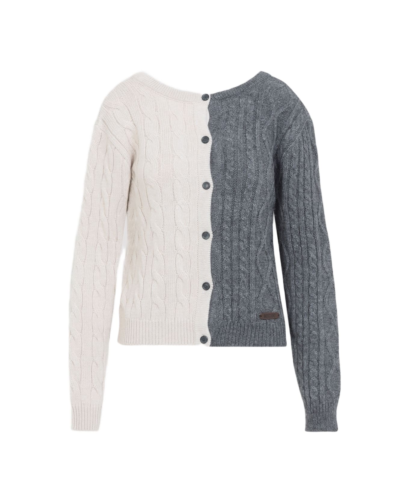 Moschino Bicolor Cardigan - Fantasia Grigio