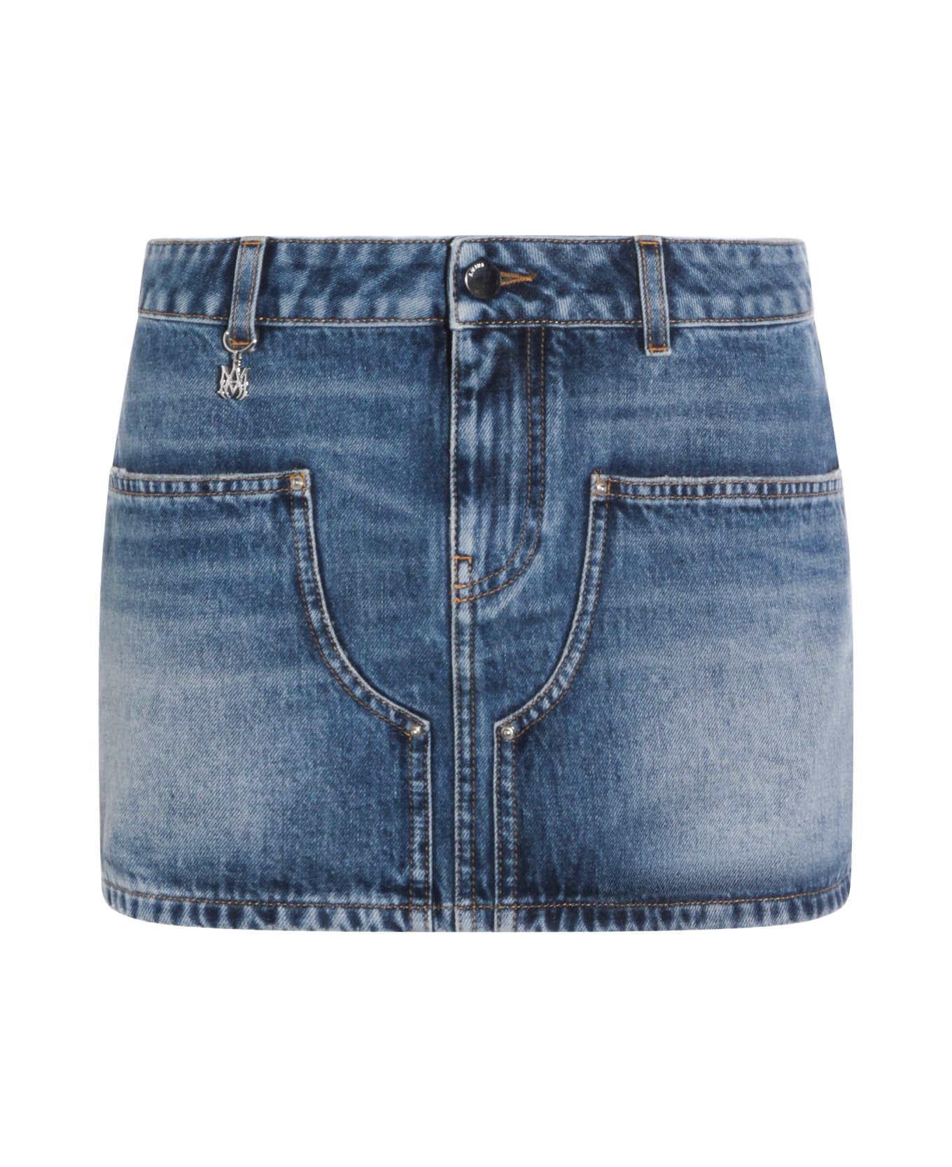 AMIRI Blue Cotton Denim Skirt - Blue