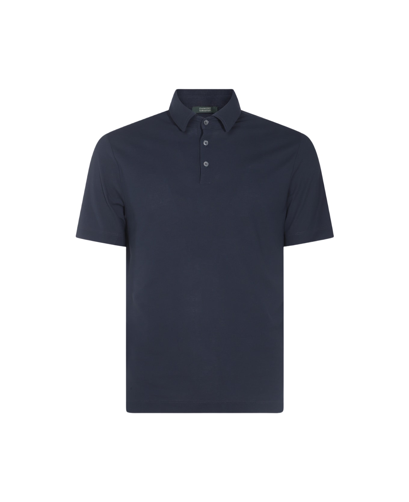 Zanone Blue Cotton Polo Shirt - BLUE