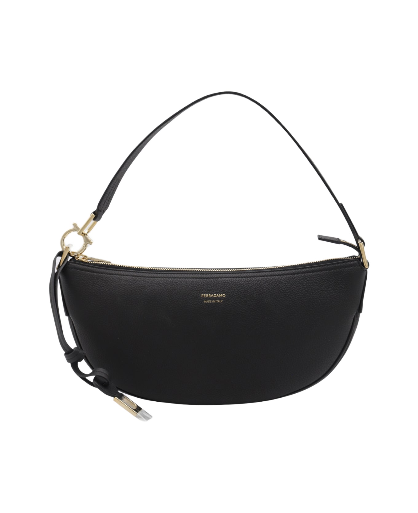 Ferragamo Black Leather Hobo Xs Crossbody Bag - BLACK