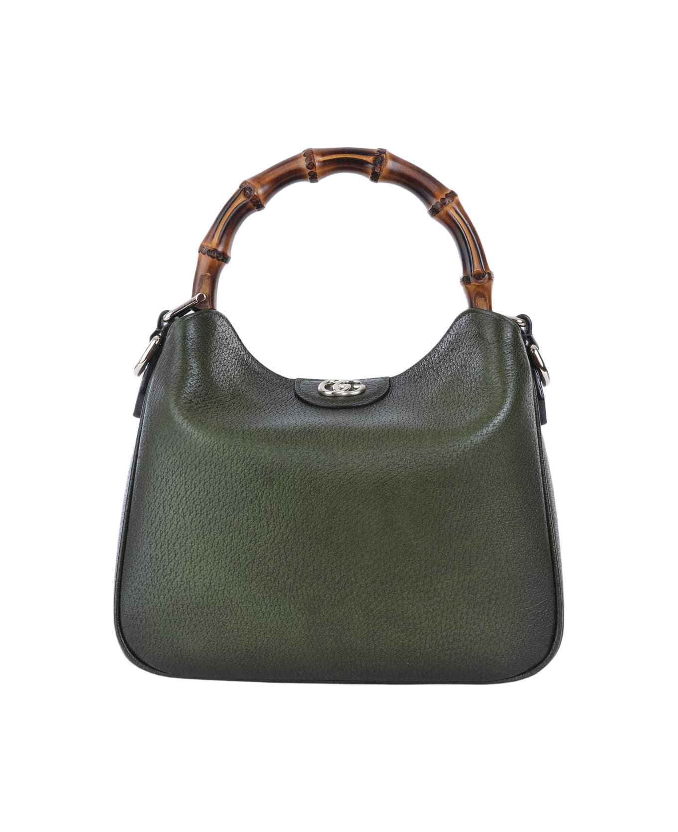 Gucci Green Leather Diana Medium Top Handle Bag - PETIT GREEN