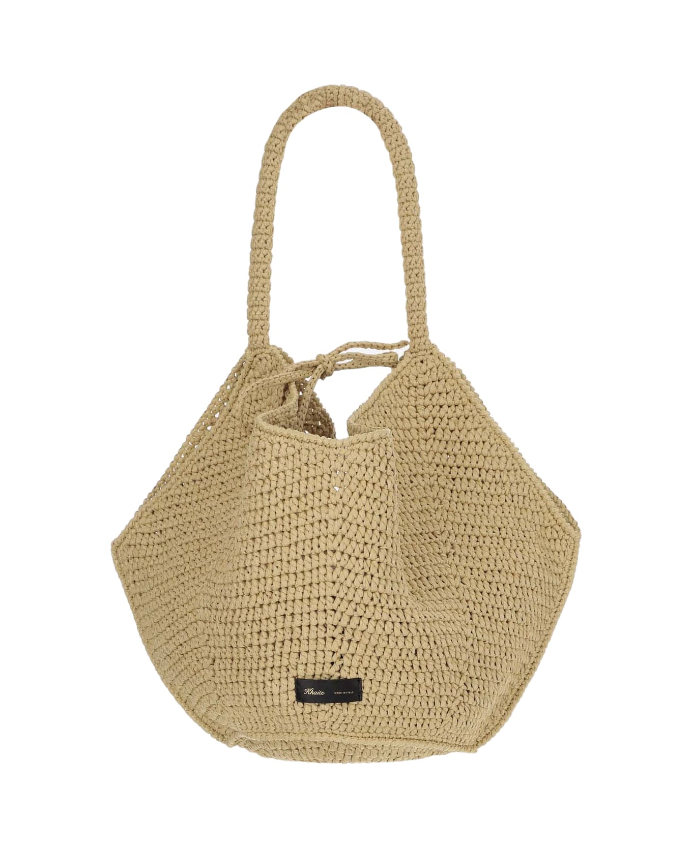 Khaite Natural Raffia Lotus Bag - Beige