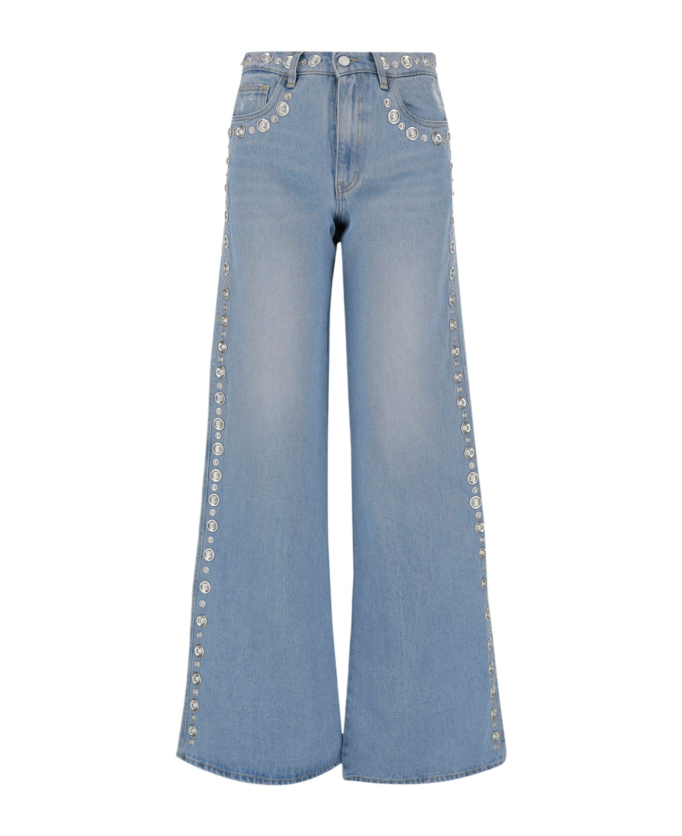 Coperni Cotton Denim Jeans With Studs - Light denim