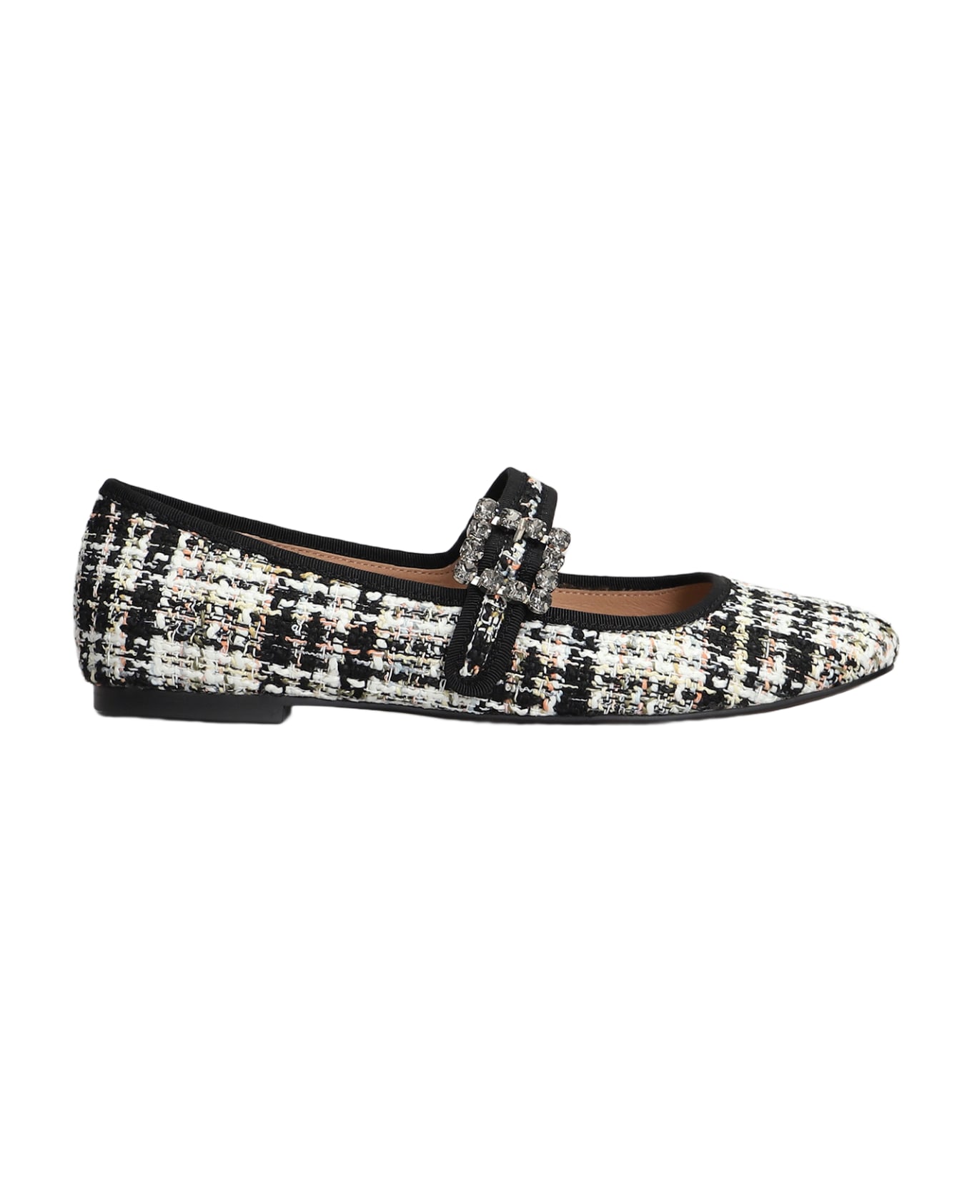 Bibi Lou Essen Flat Ballet Flats In Black Wool - black