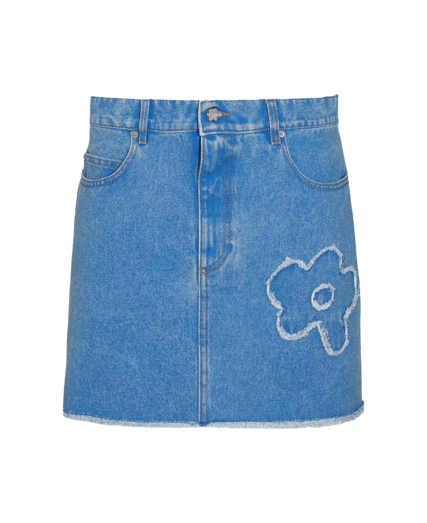 Marni Blue Cotton Denim Skirt - Light Blue