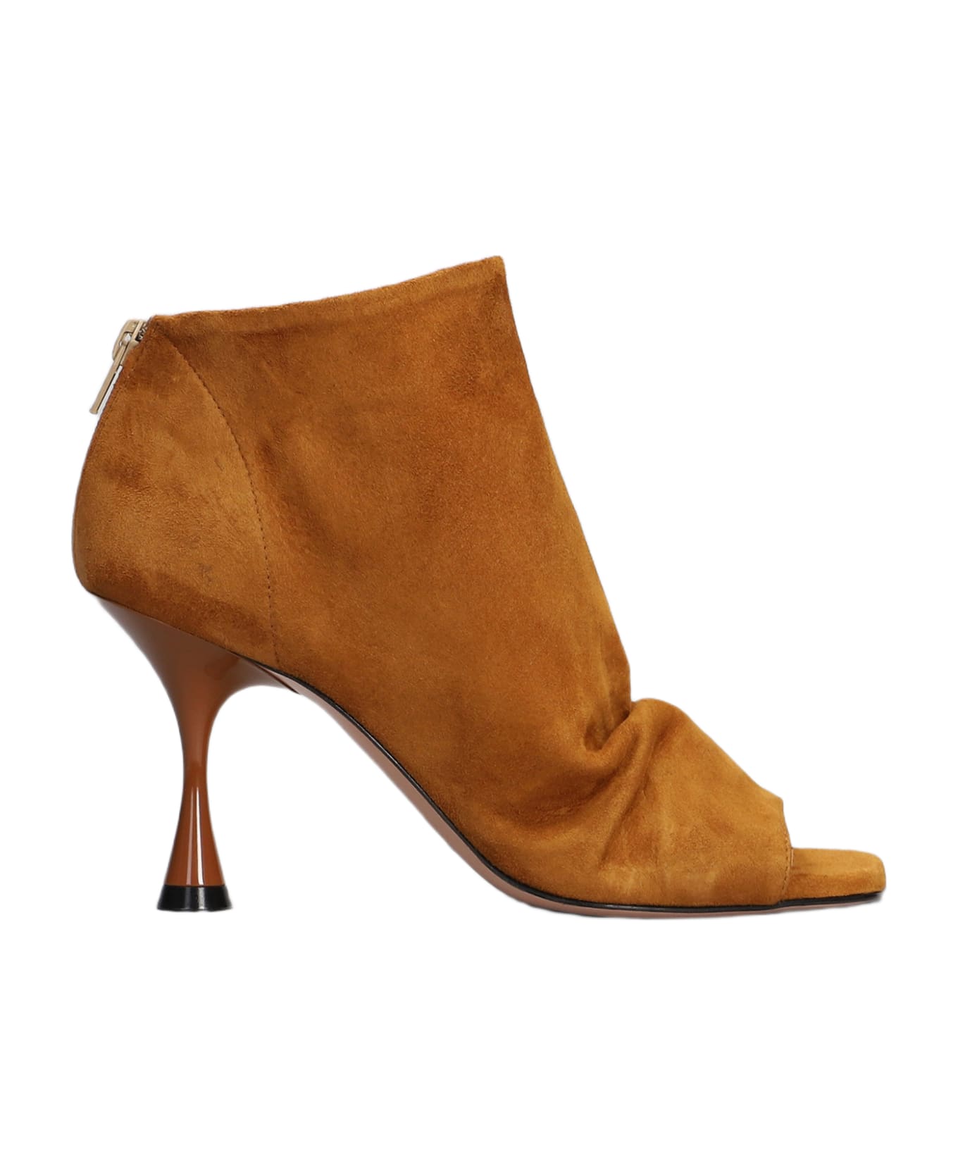 Marc Ellis High Heels Ankle Boots In Leather Color Suede - leather color