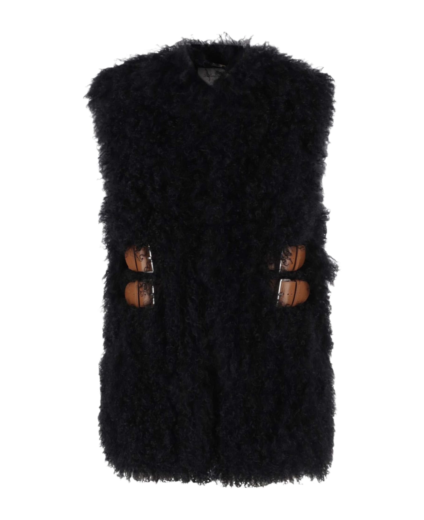 Blumarine Mongolian Fur Vest - Black