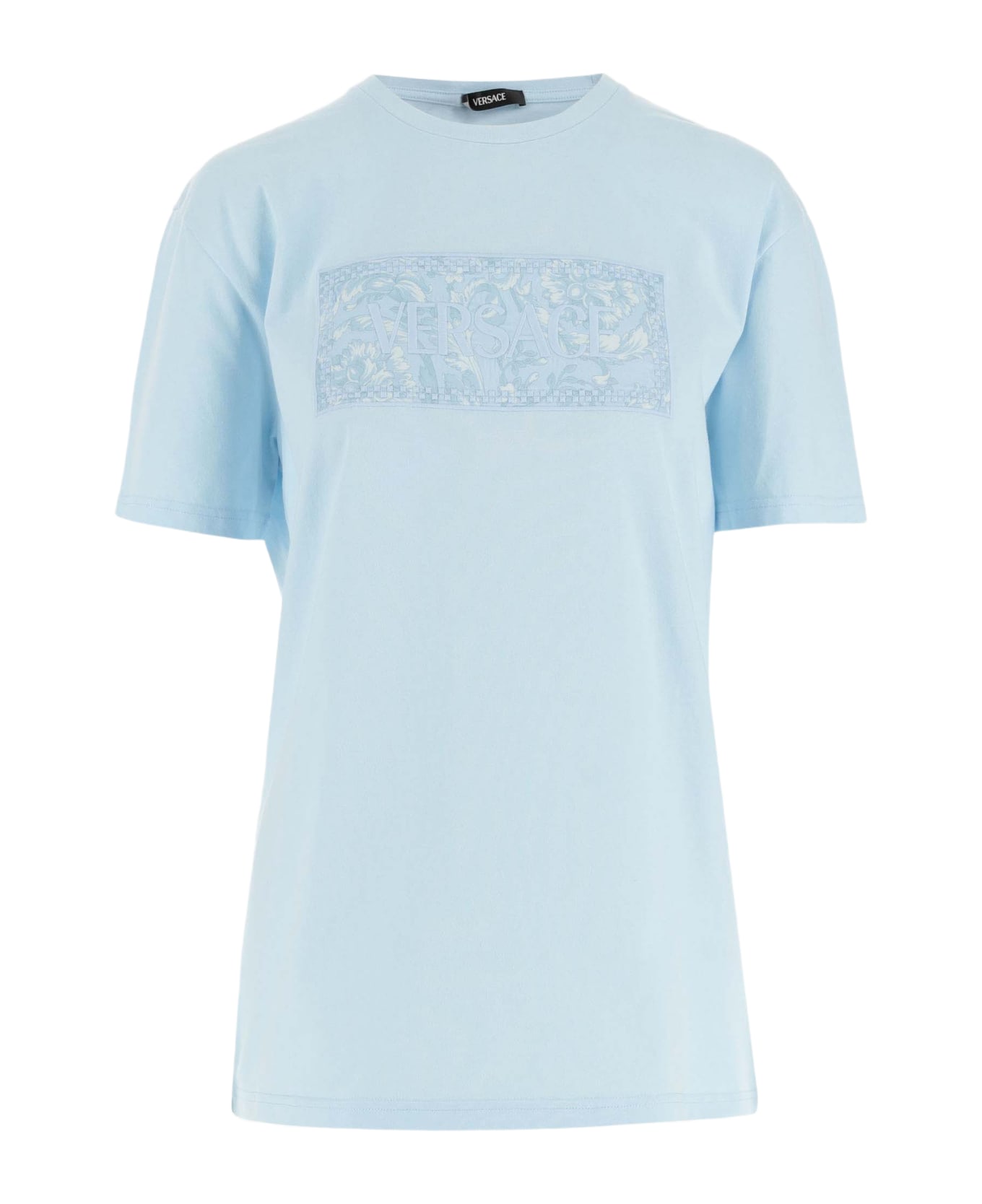 Versace Cotton T-shirt With Logo - Blue