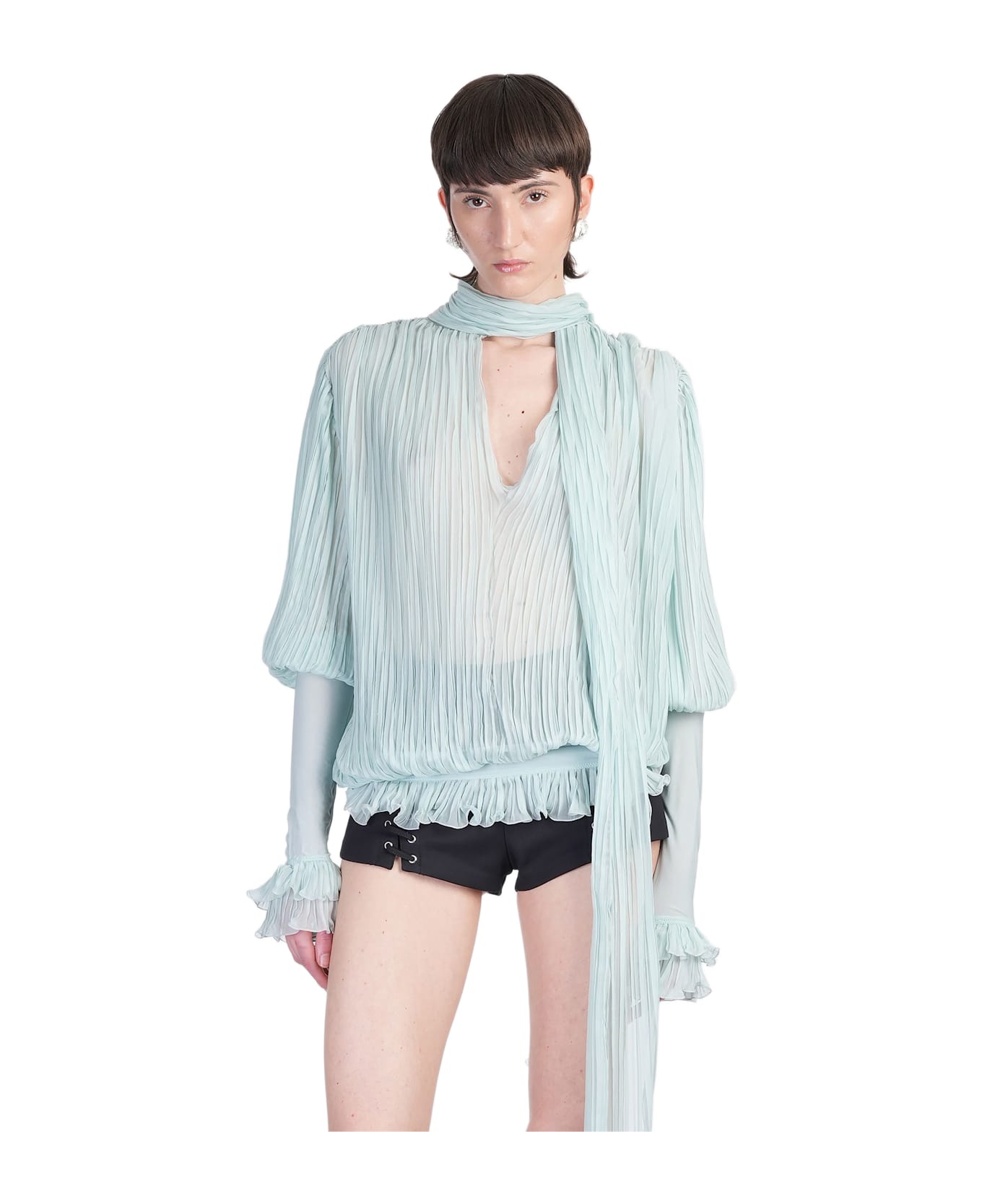 Blumarine Blouse In Green Silk - green