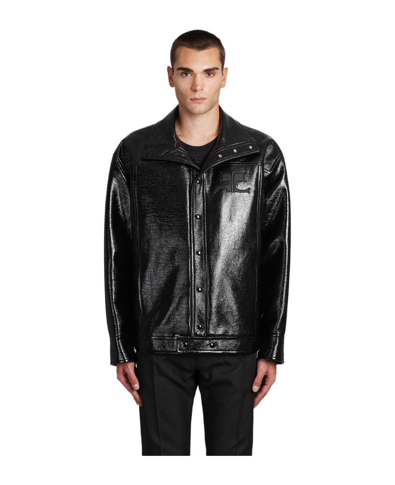 Courrèges Leather Jacket In Black Polyuretan - BLACK