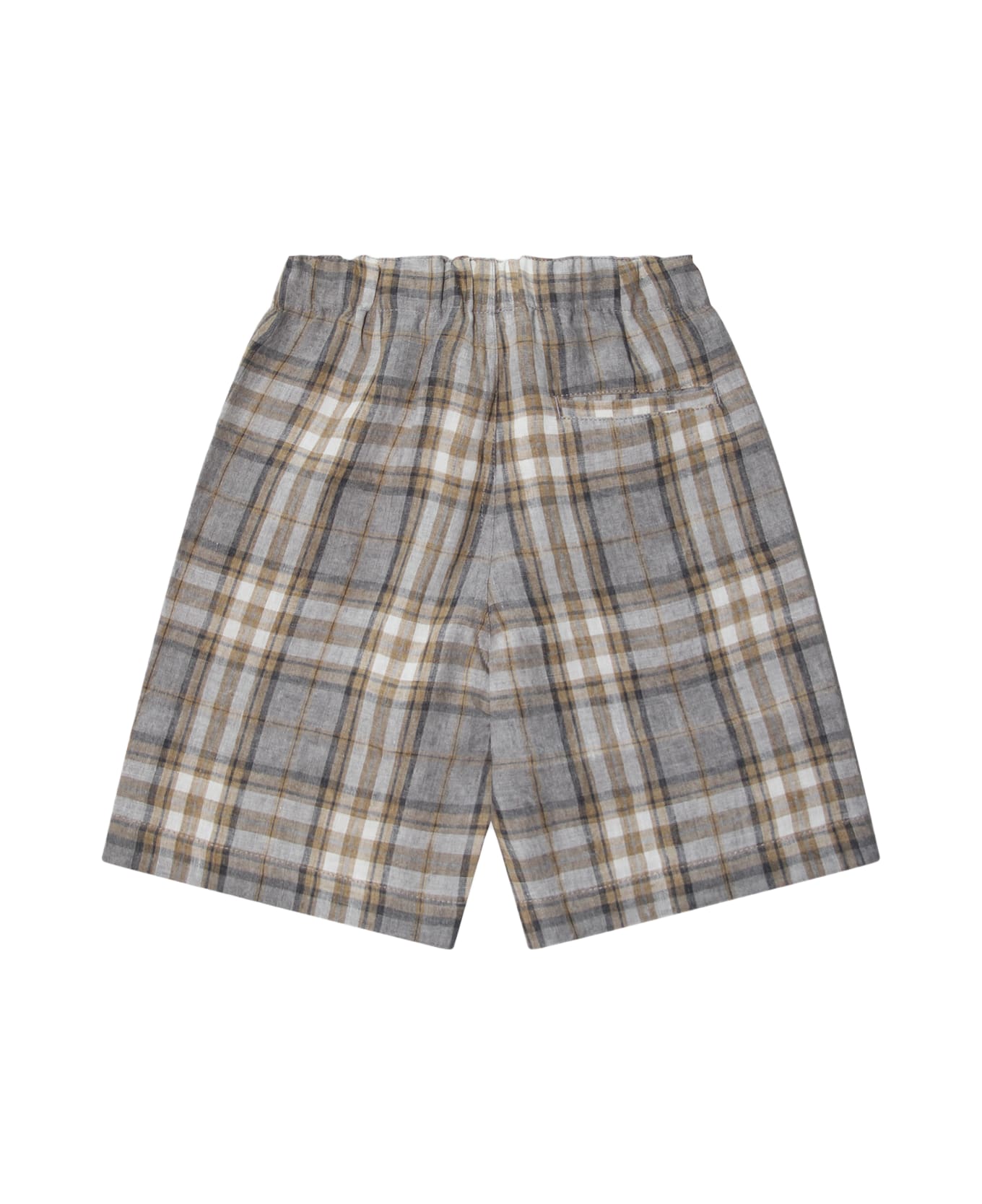 Il Gufo Grey Linen Shorts - CORDA SCURO
