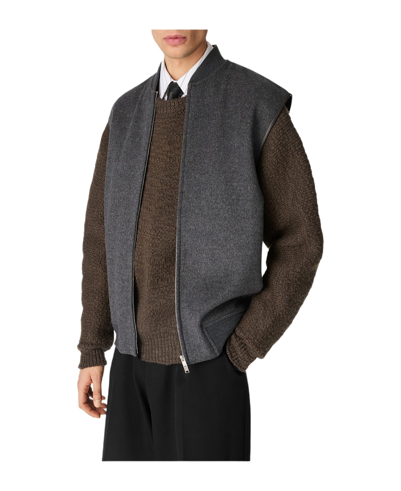 Bottega Veneta Double Face Wool Gilet - Grey