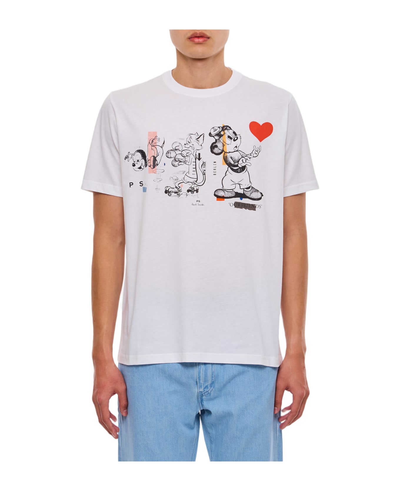PS by Paul Smith Cotton Cartoon T-shirt - WHITE シャツ