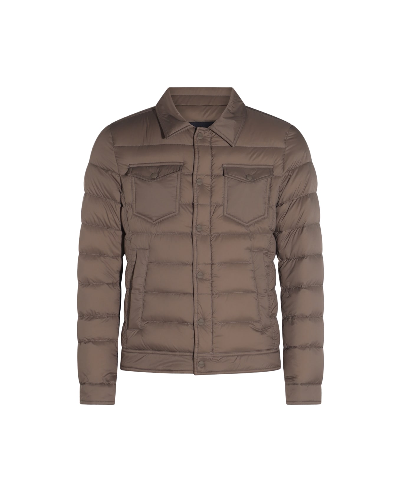 Herno Light Beige Down Jacket - Fango