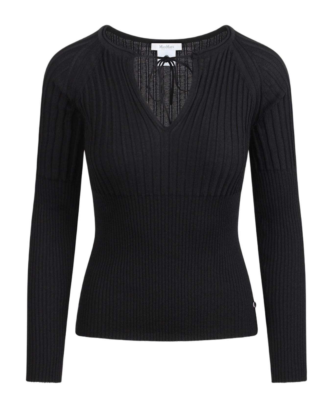 Max Mara Ribbed Knit With Katai Lavallière Collar