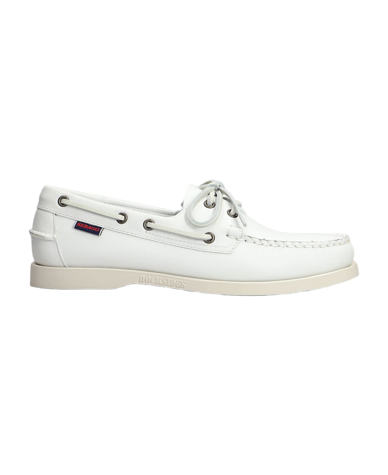 Sebago Portland Loafers In White Leather - white
