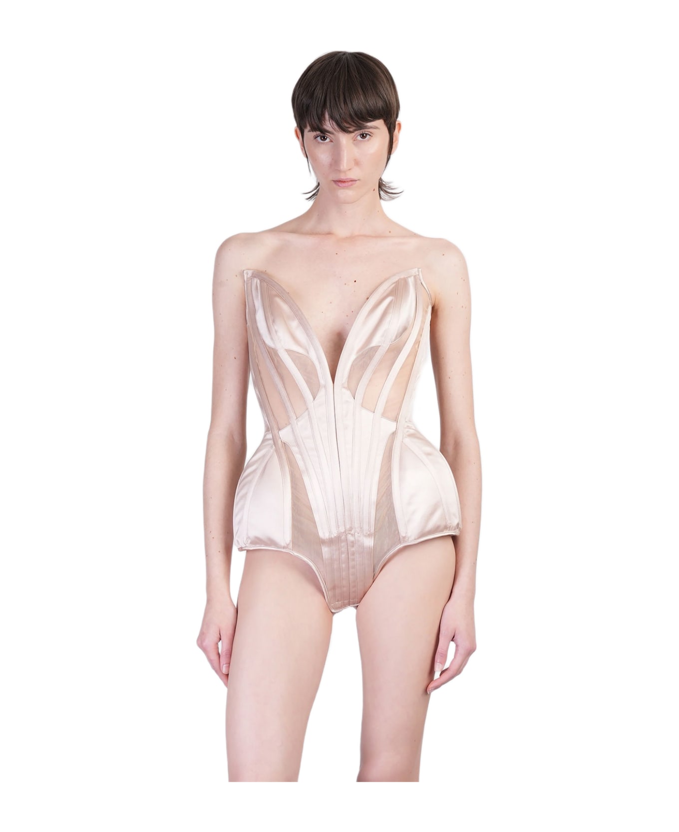 Mugler Body In Rose-pink Polyamide - rose-pink