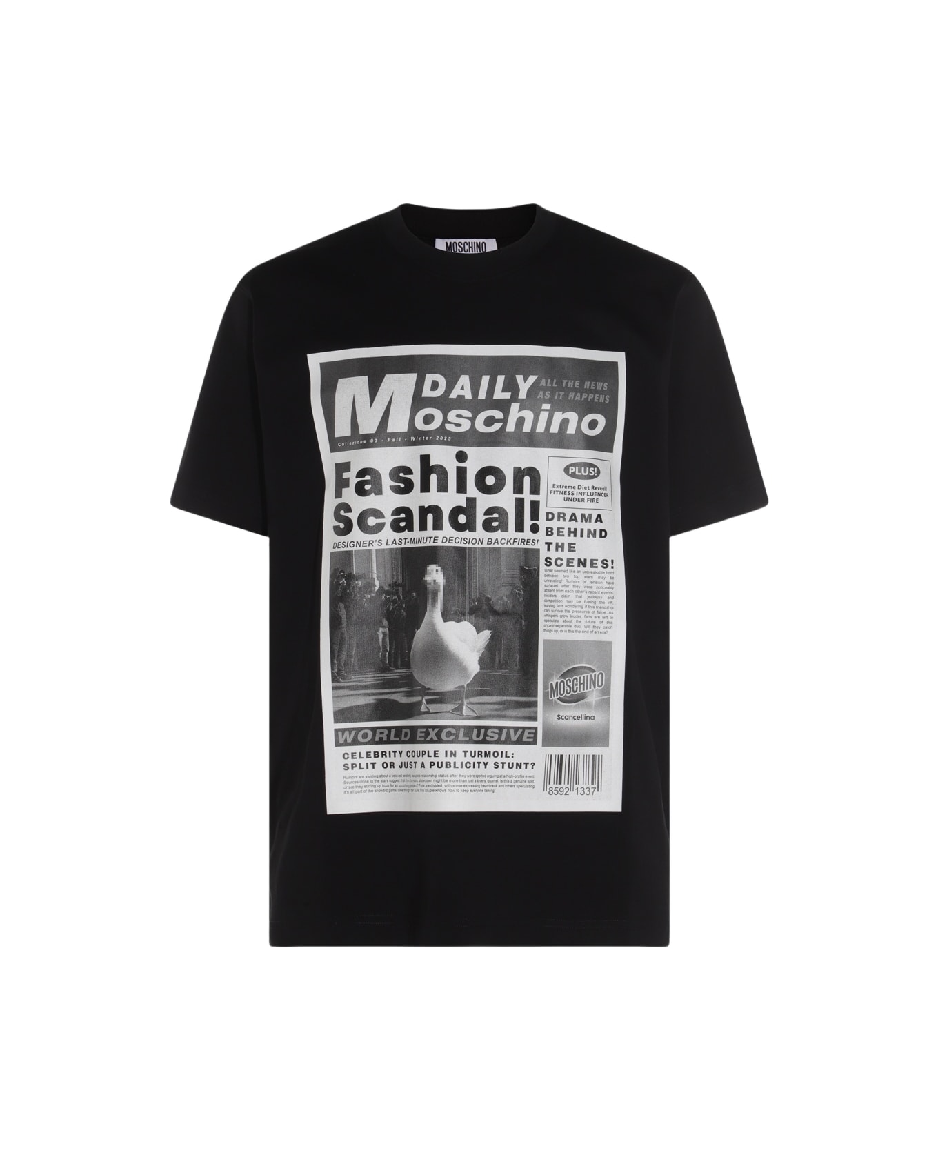 Moschino Black Cotton T-shirt - Black
