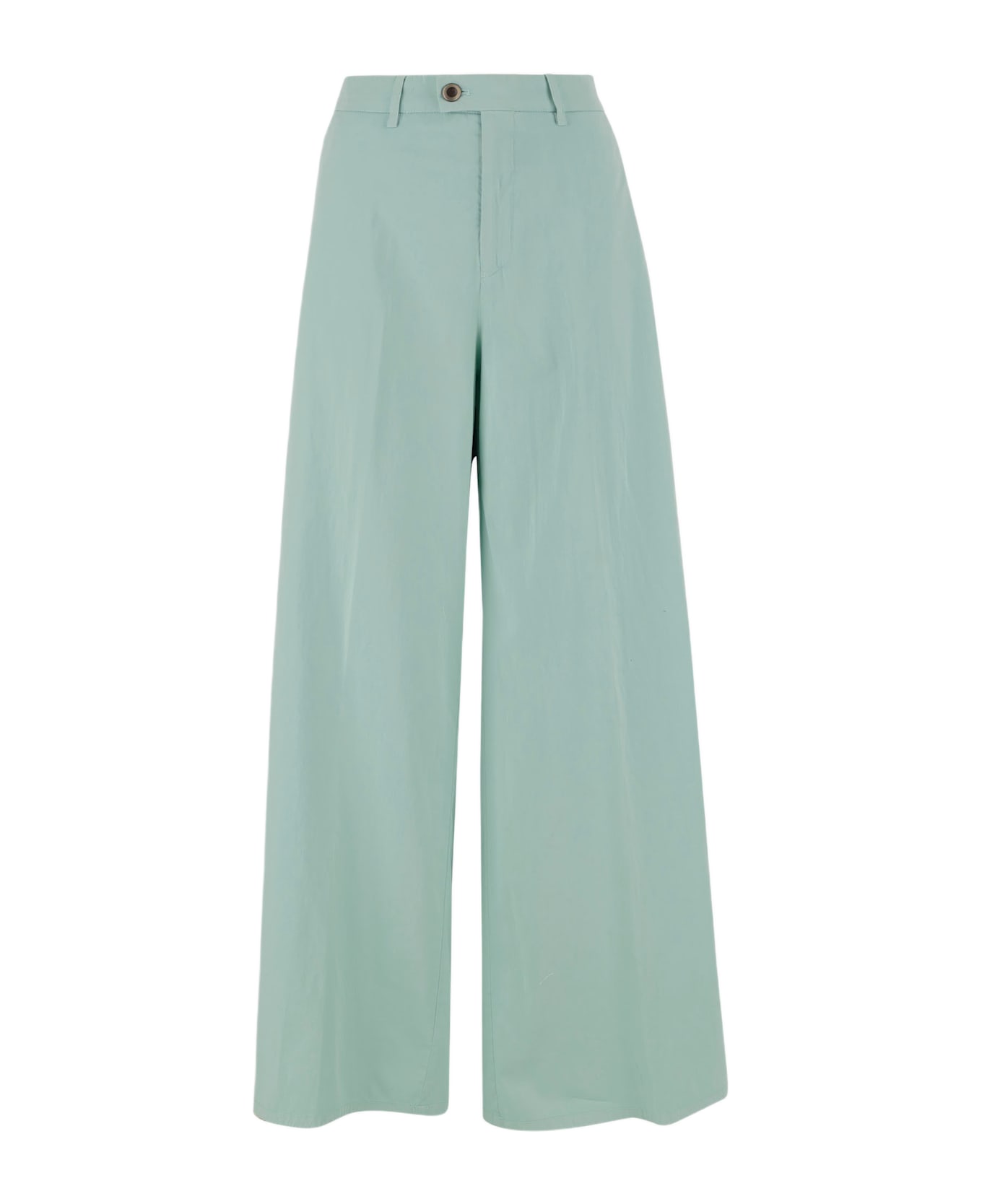 Berwich Cotton And Silk Stretch Trousers - Green