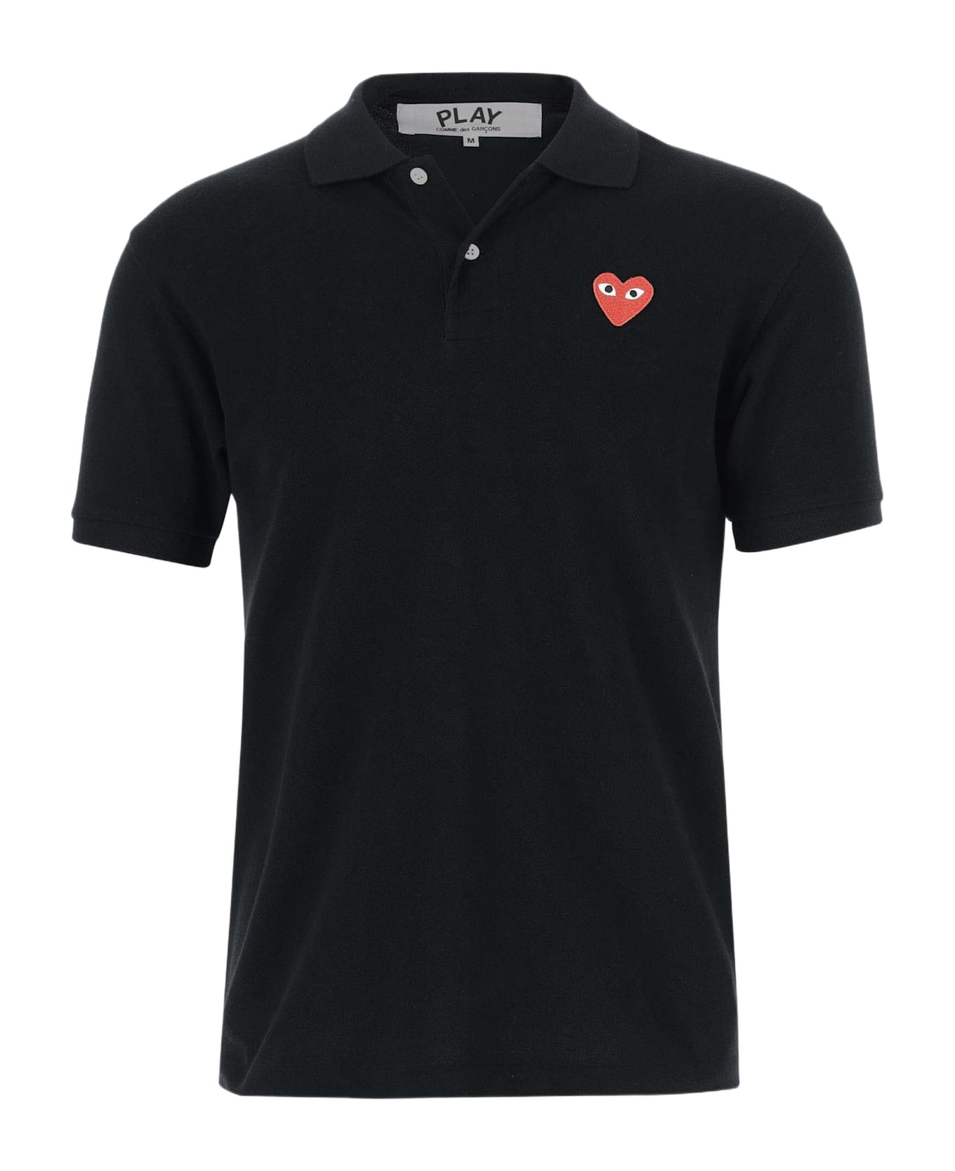Comme des Garçons Play Cotton Polo Shirt With Logo - Black
