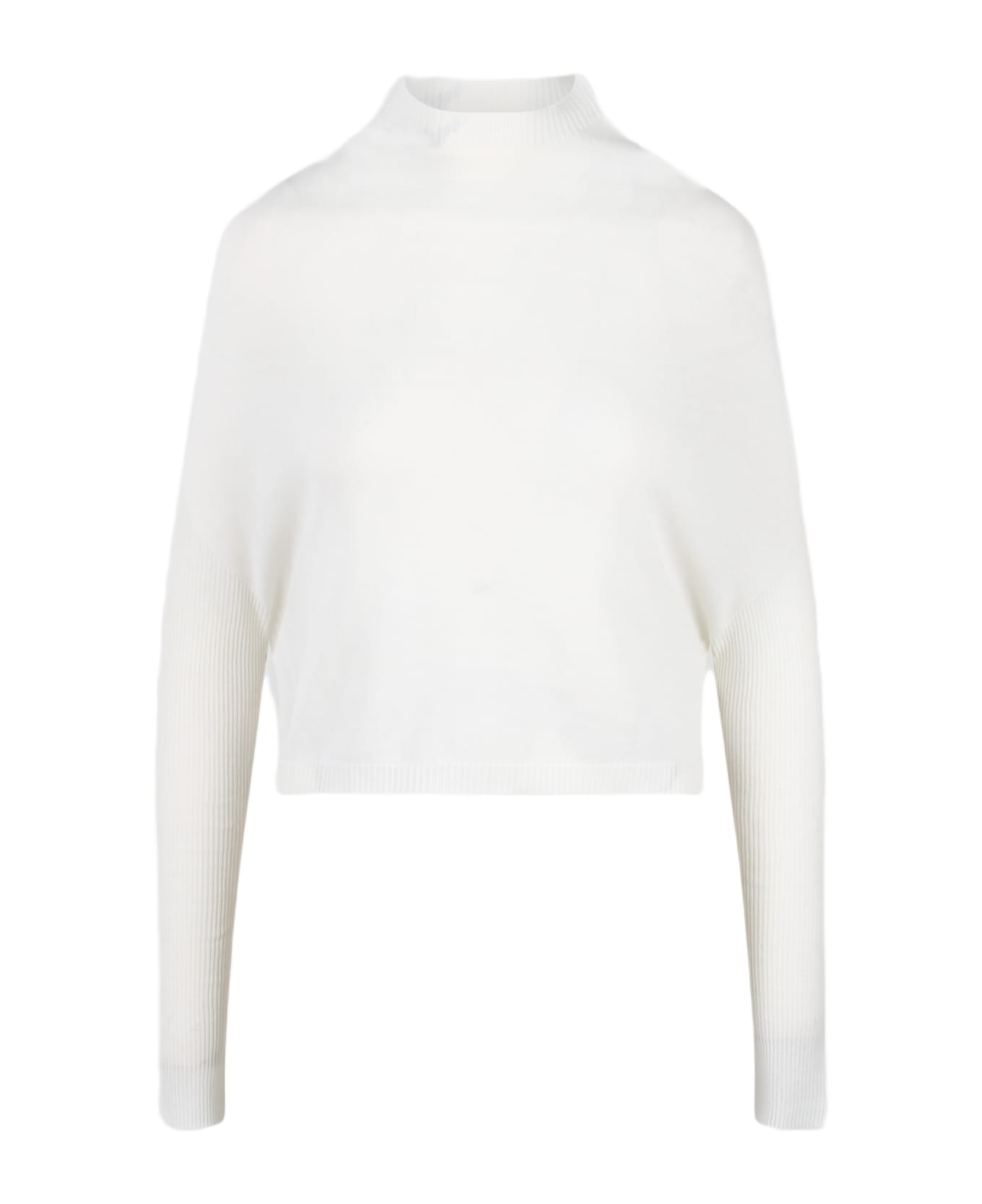 Rick Owens Cropped Crater Knit Top - White