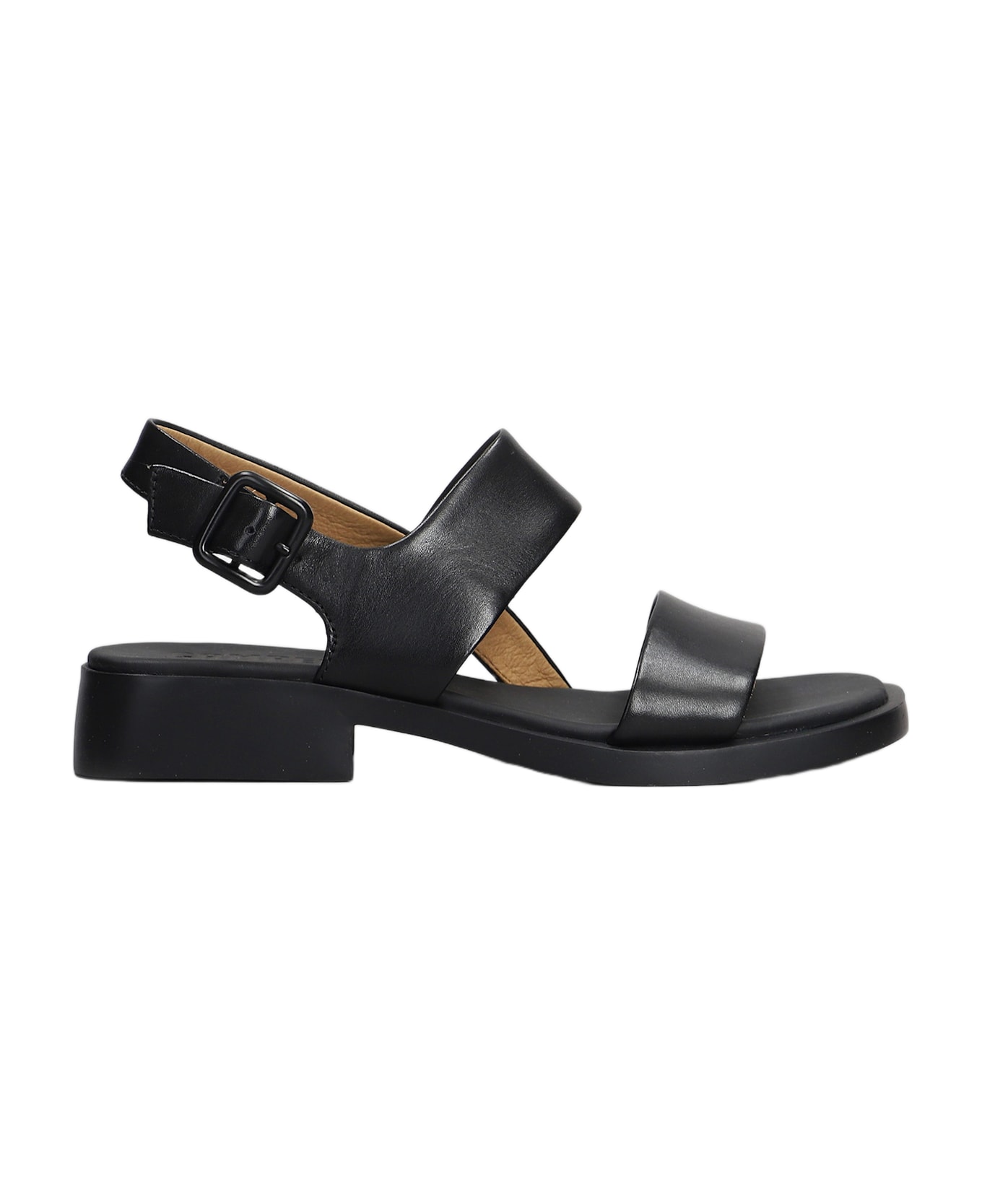 Camper Dana Sandals In Black Leather - black