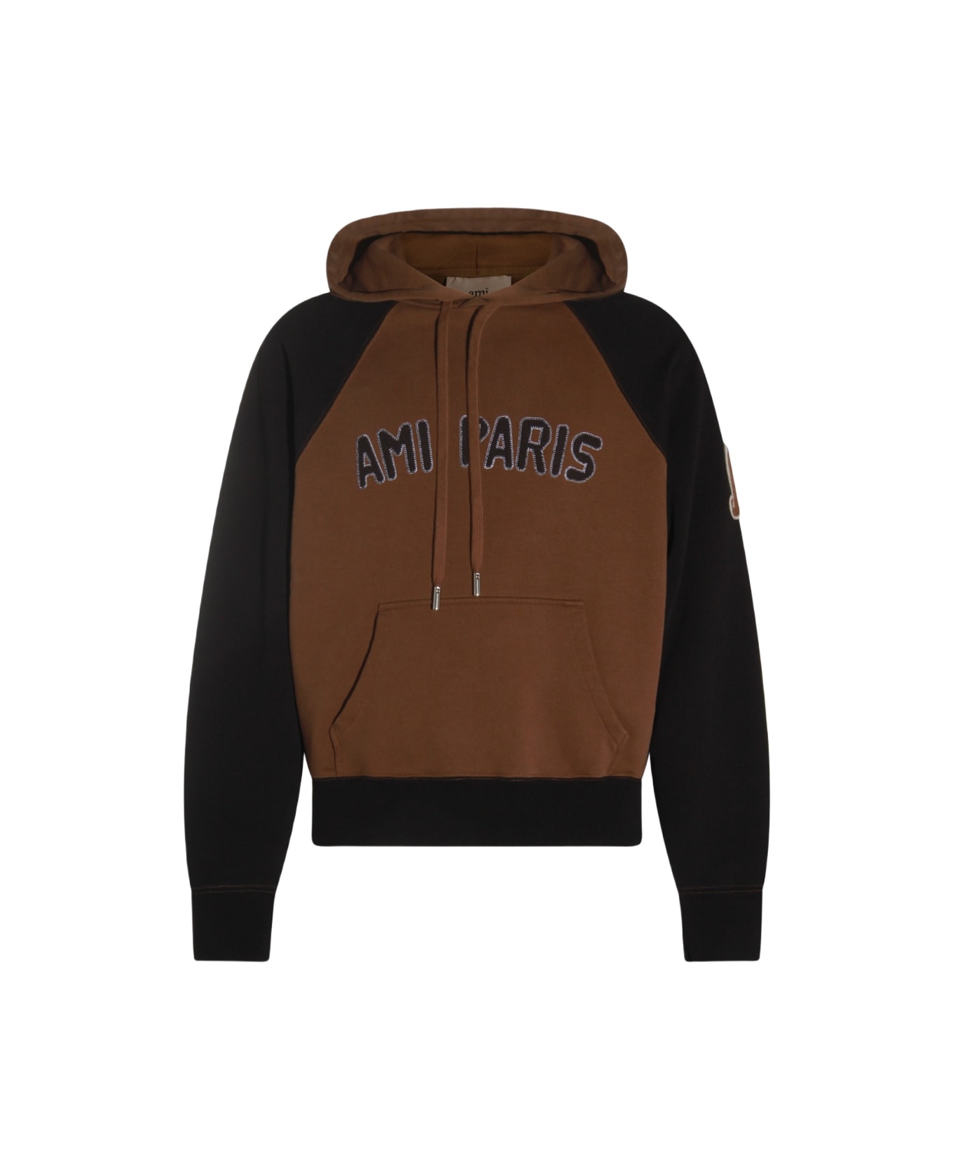 Ami Alexandre Mattiussi Brown And Black Cotton Sweatshirt - NOISETTE/NOIR