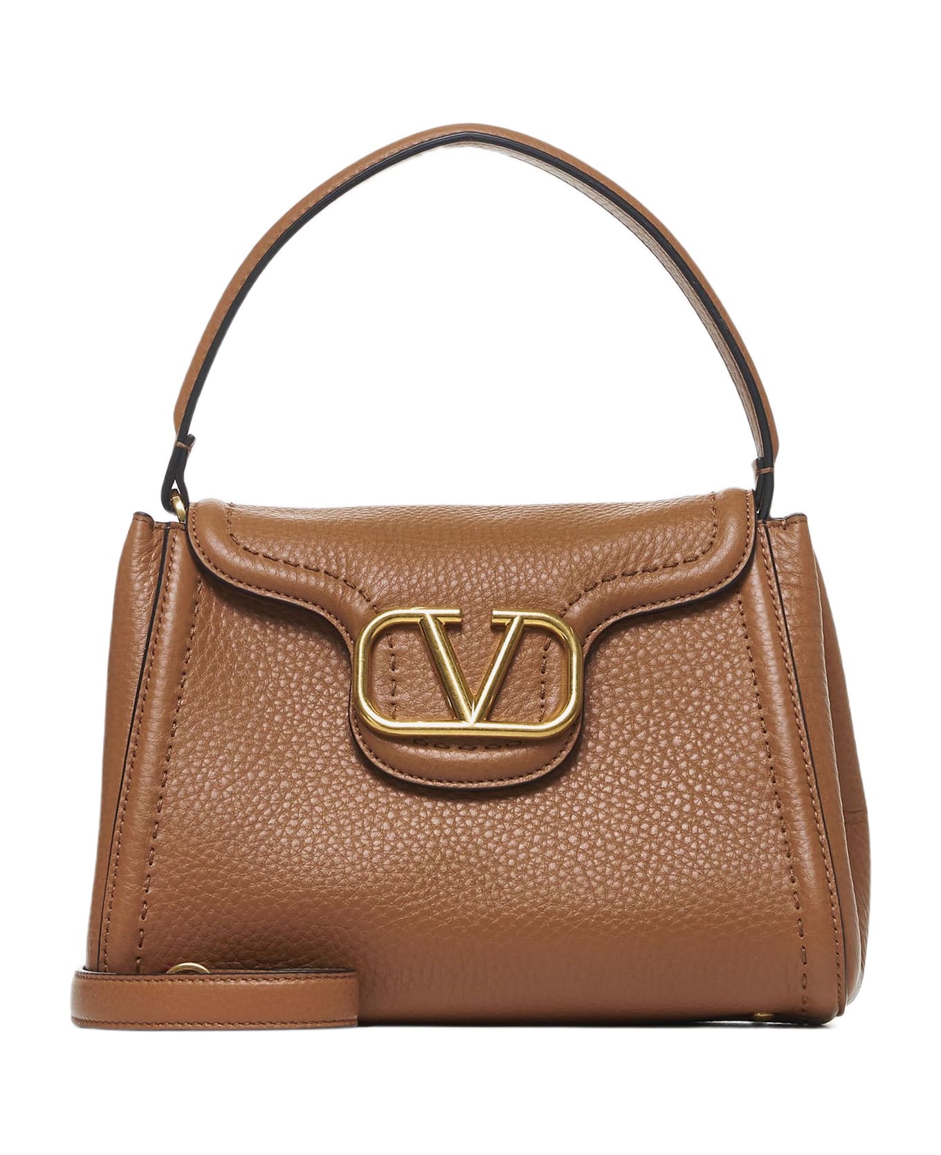 Valentino Garavani Alltime Leather Hand Bag - Leather Brown