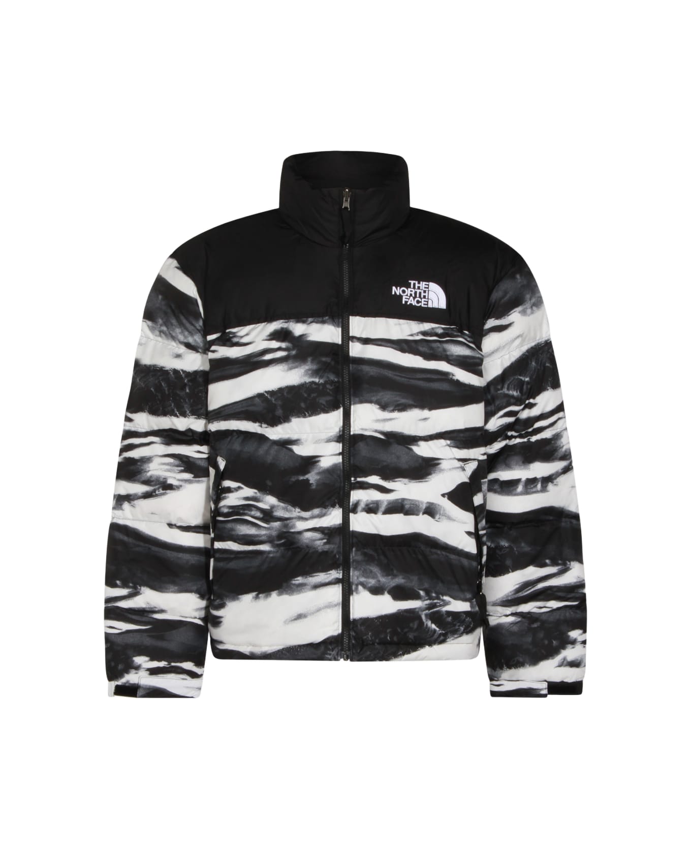 The North Face White And Black Down Jacket - White