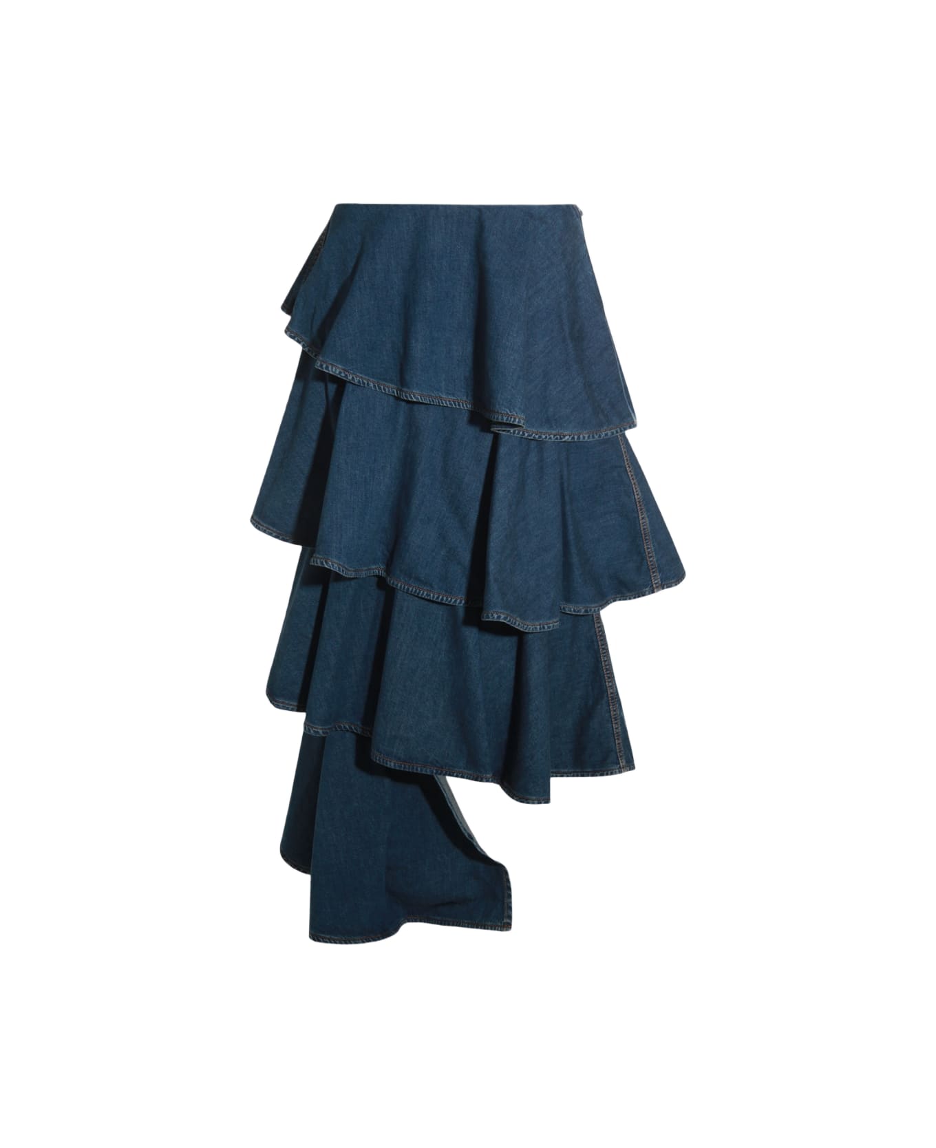 Alaia Blue Cotton Skirt - BLEU MINERAL