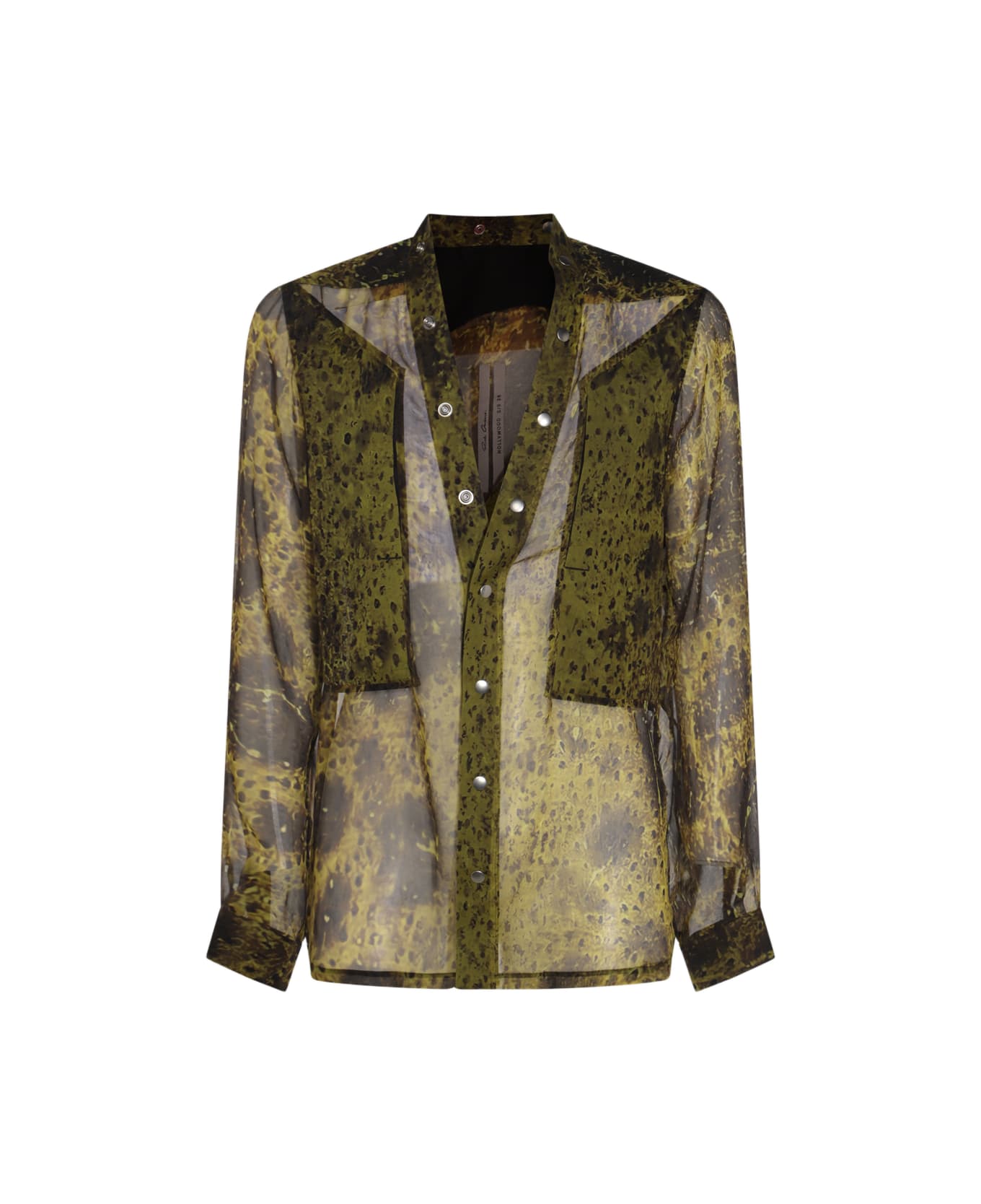 Rick Owens Yellow Silk Larry Fogpocket Shirt - ACID
