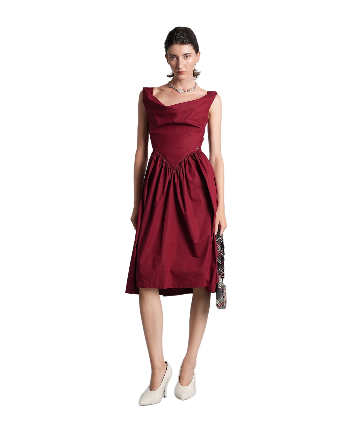 Vivienne Westwood Sunday Long Dress In Bordeaux Cotton - bordeaux