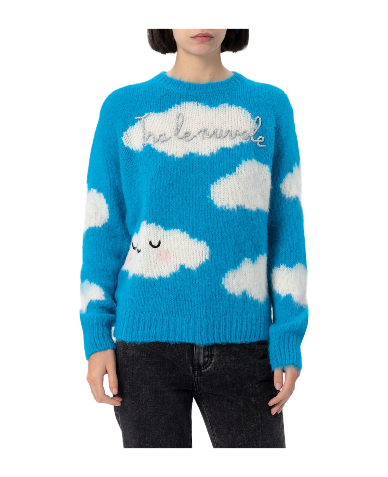 MC2 Saint Barth Woman Alpaca Blend Sweater Queen With Tra Le Nuvole Embroidery - unknown