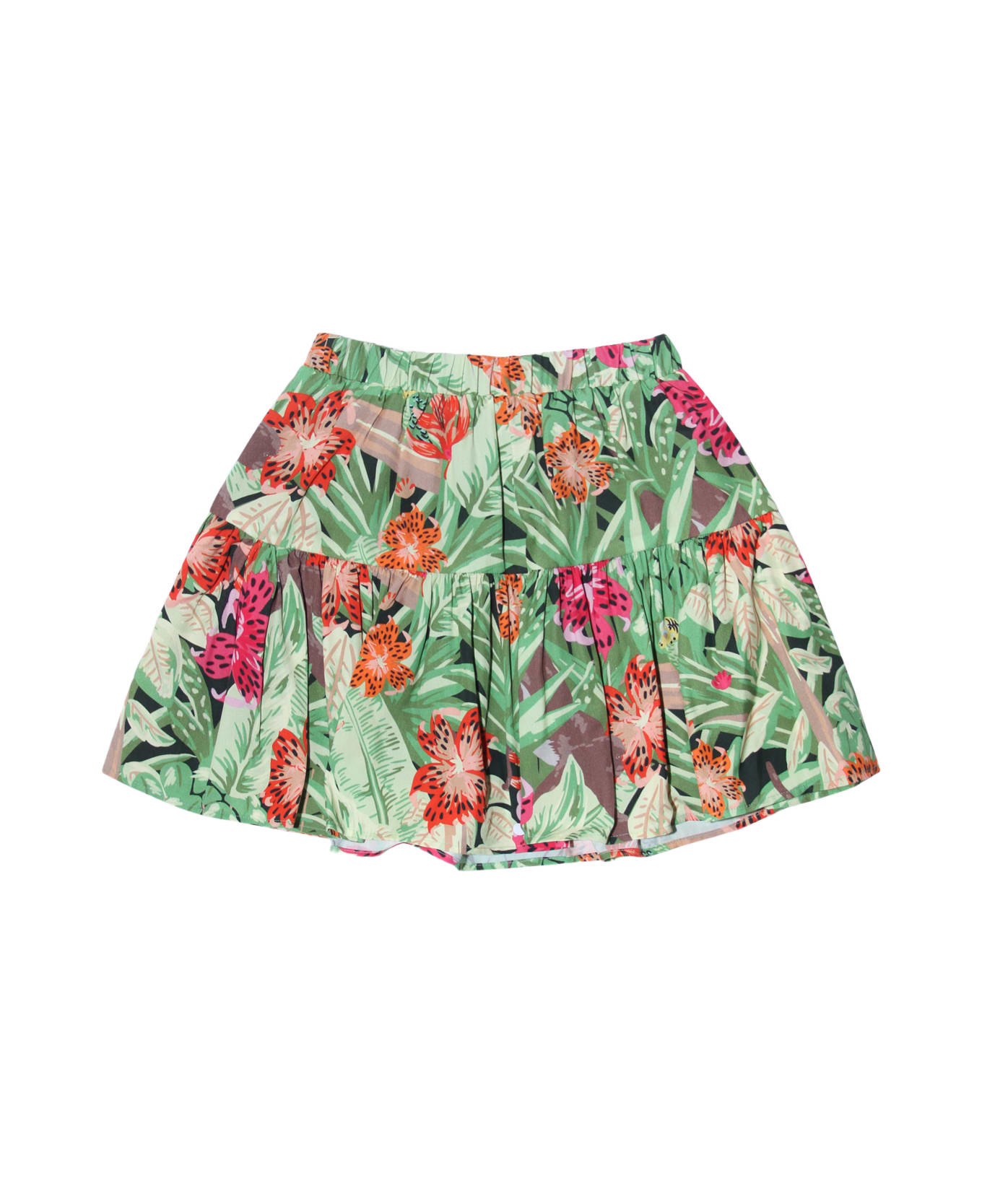Kenzo Green Viscose Jungle Skirt - VERDE SCURO