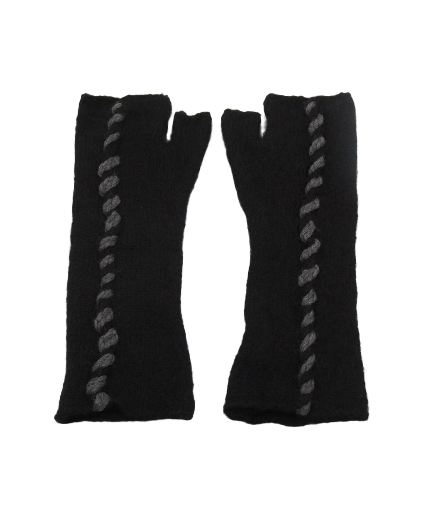 Thom Krom Black Wool Gloves - Black