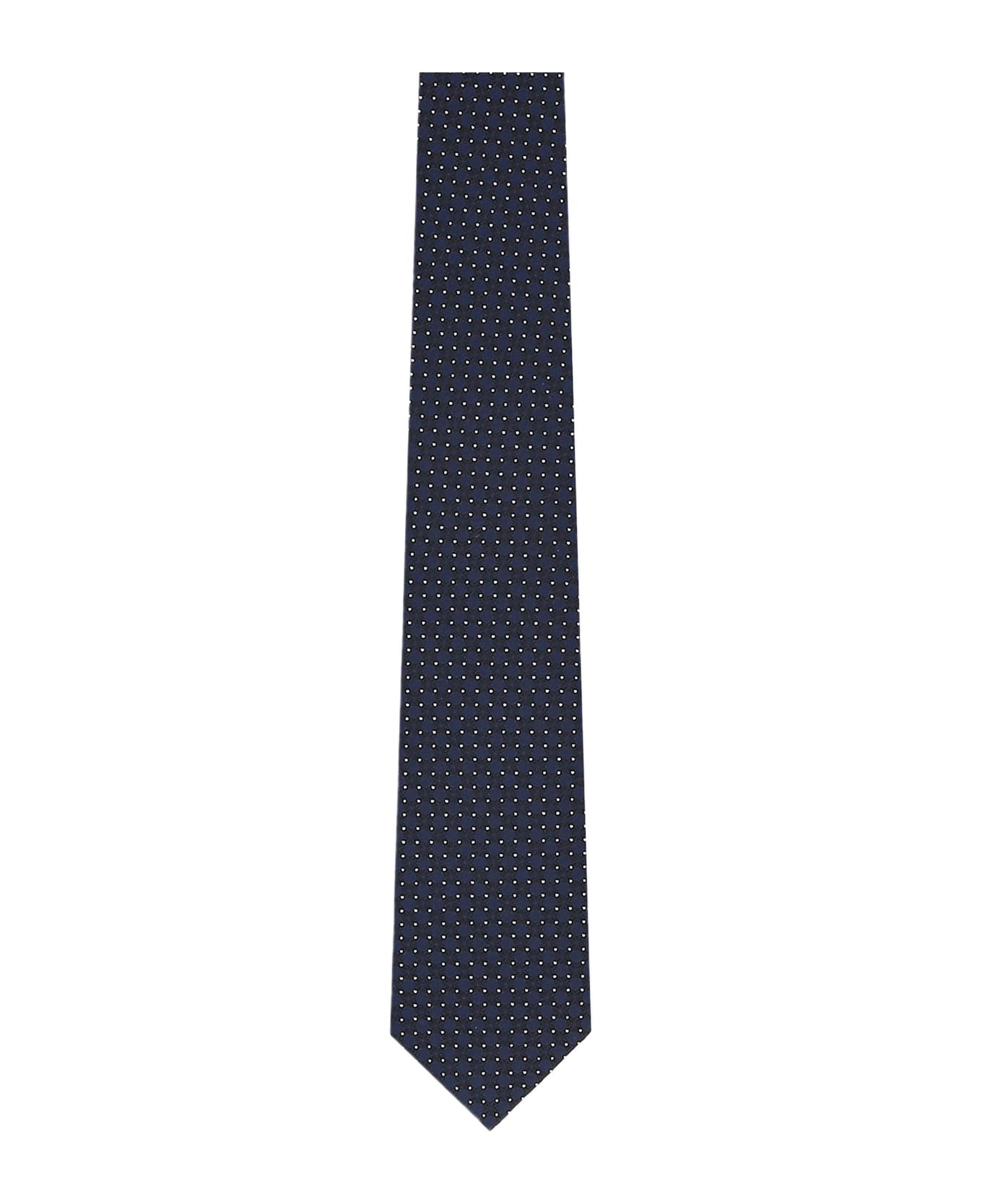 Zegna Silk Jacquard Tie - Navy