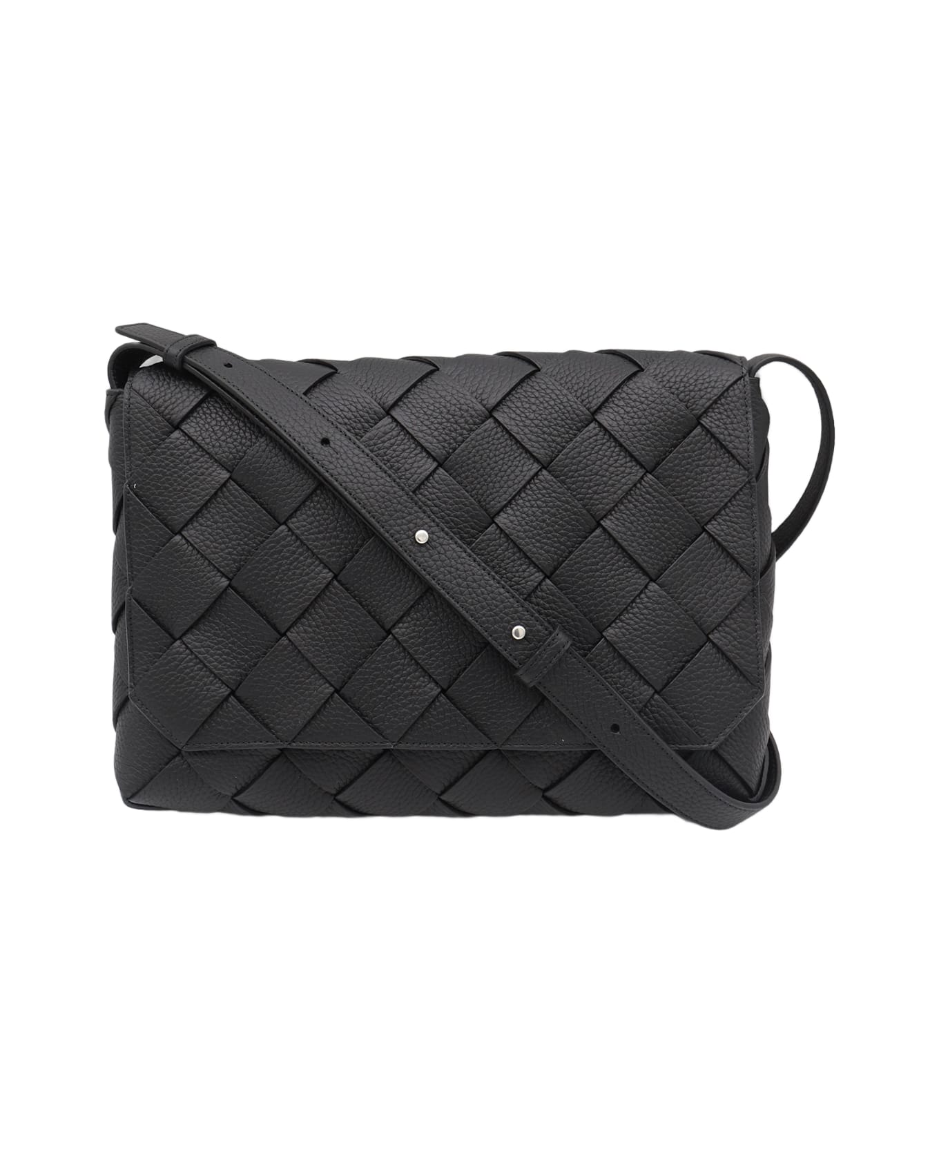 Bottega Veneta Black Leather Crossbody Bag - Black