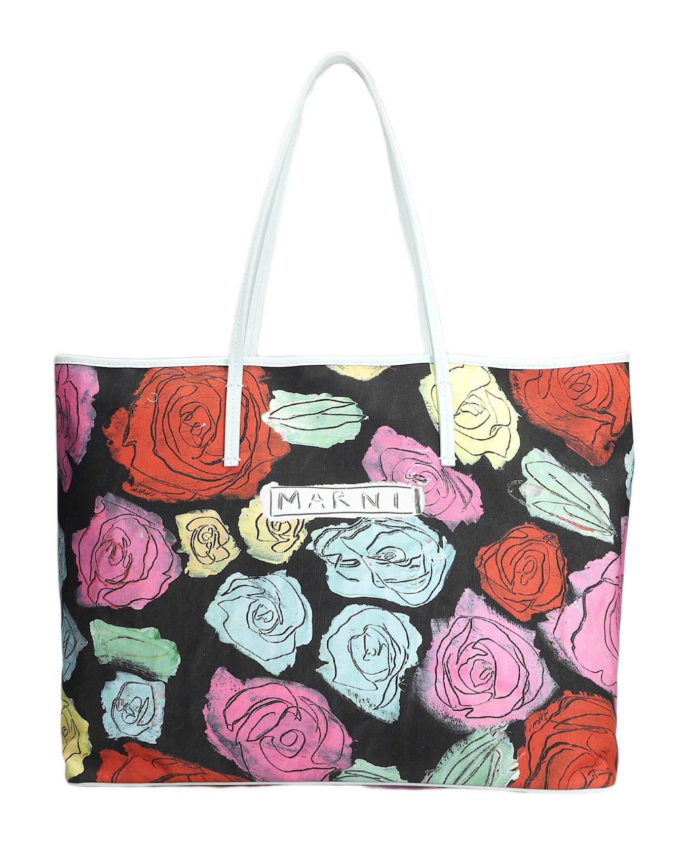 Marni Tote In Black Cotton - black