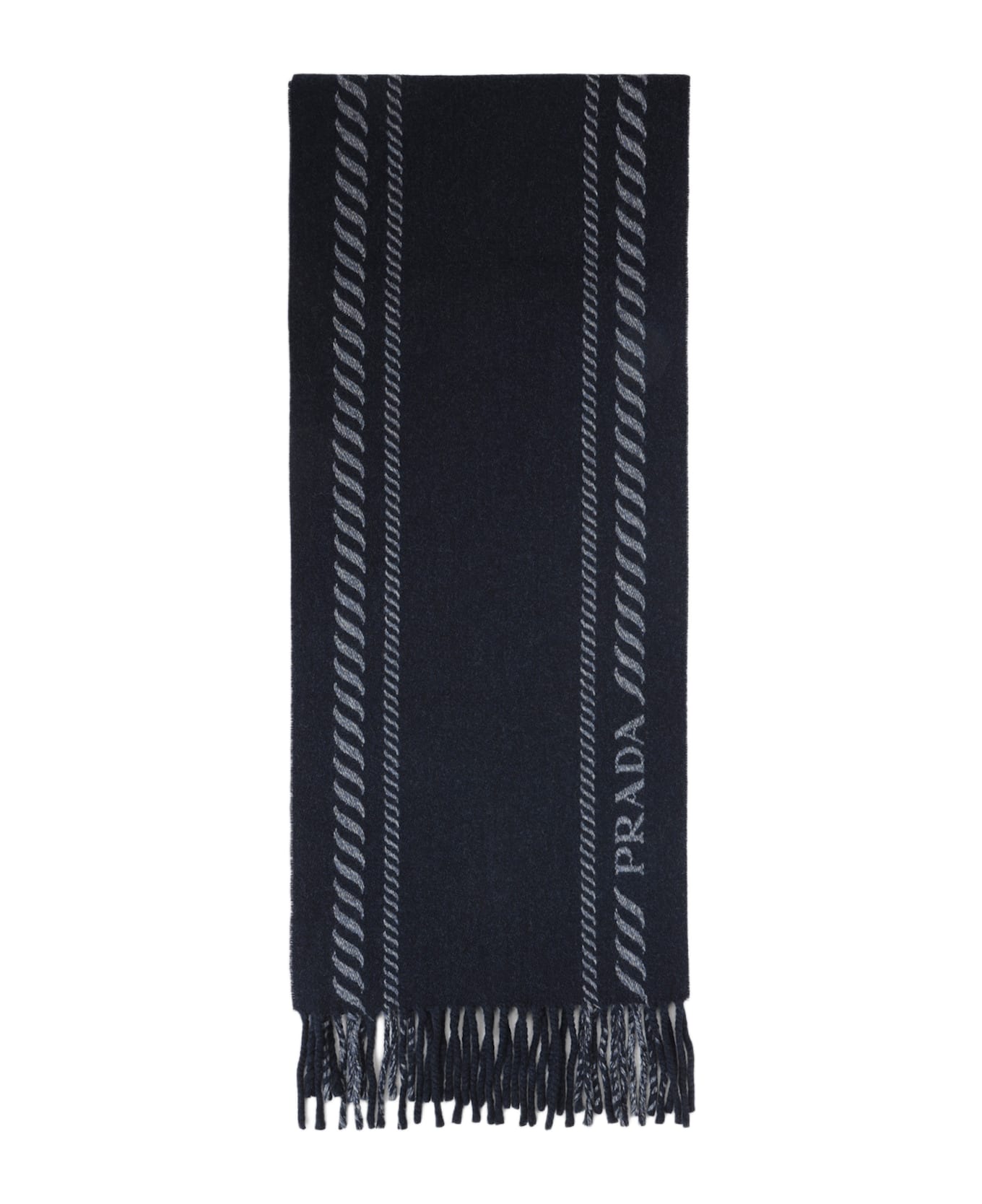 Prada Virgin Wool And Cashmere Scarf - Bleu
