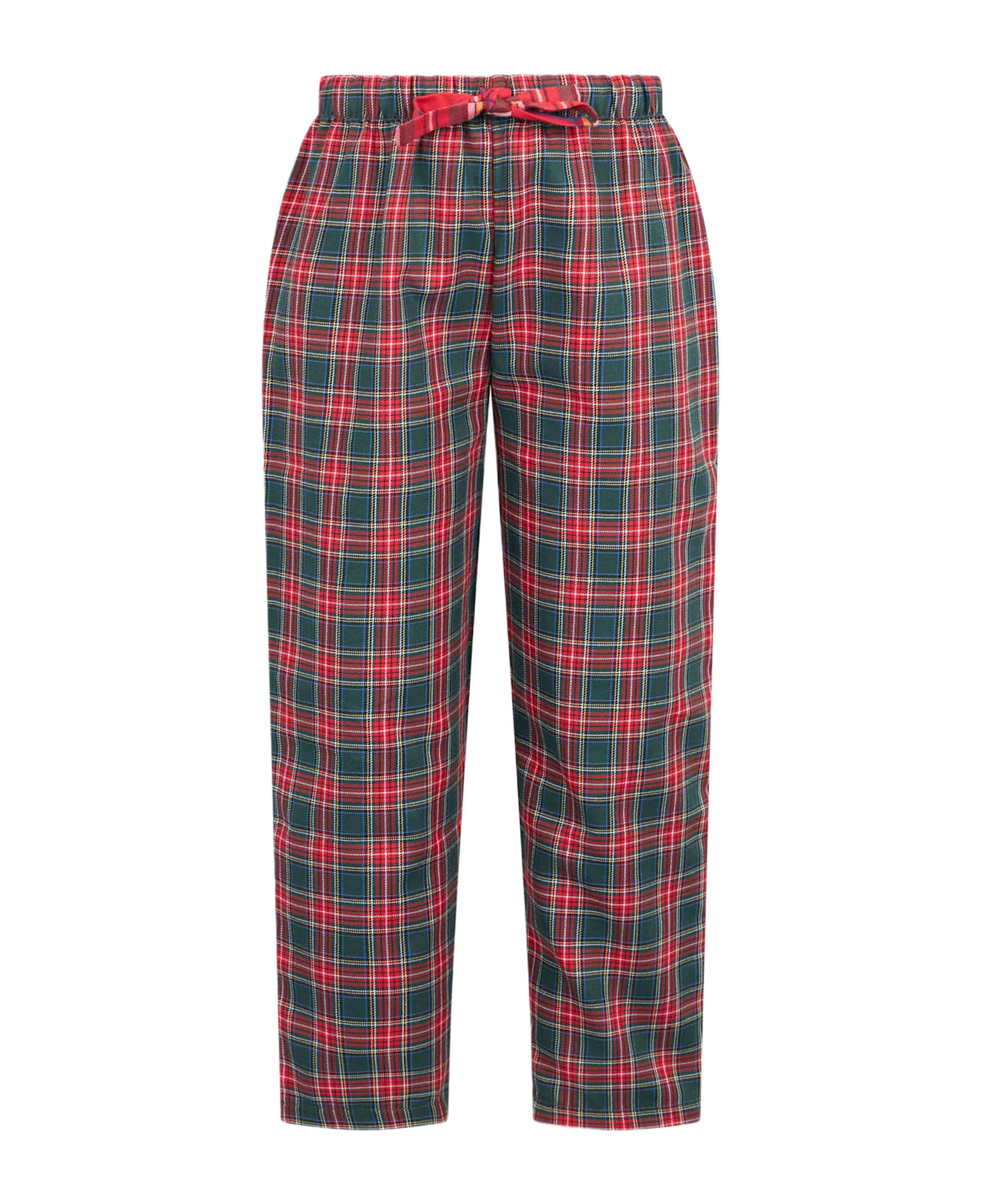 MC2 Saint Barth Kid Pajama Pants With Tartan Print - GREEN