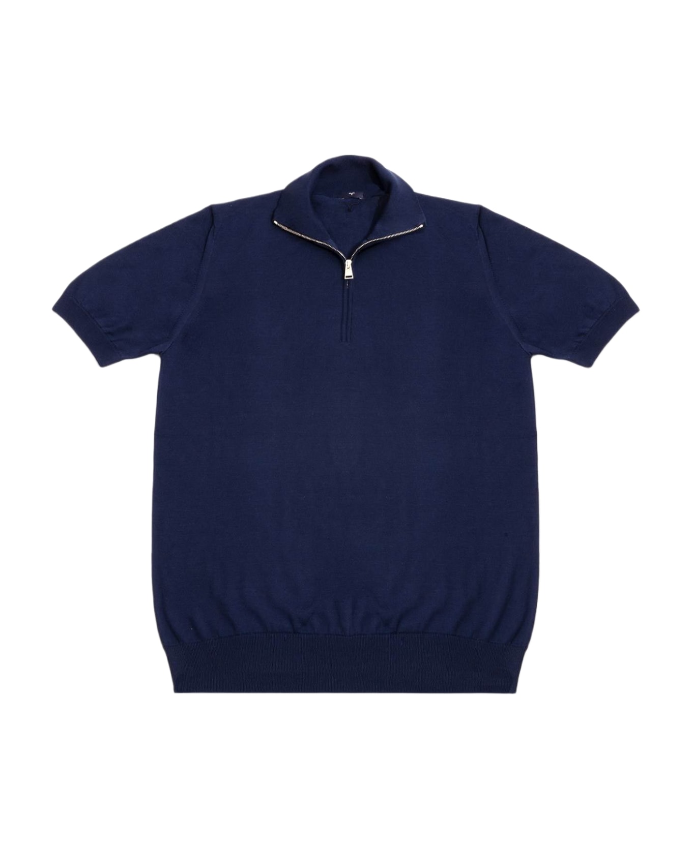 Larusmiani Paul T-shirt With Zip Sweater - Blue