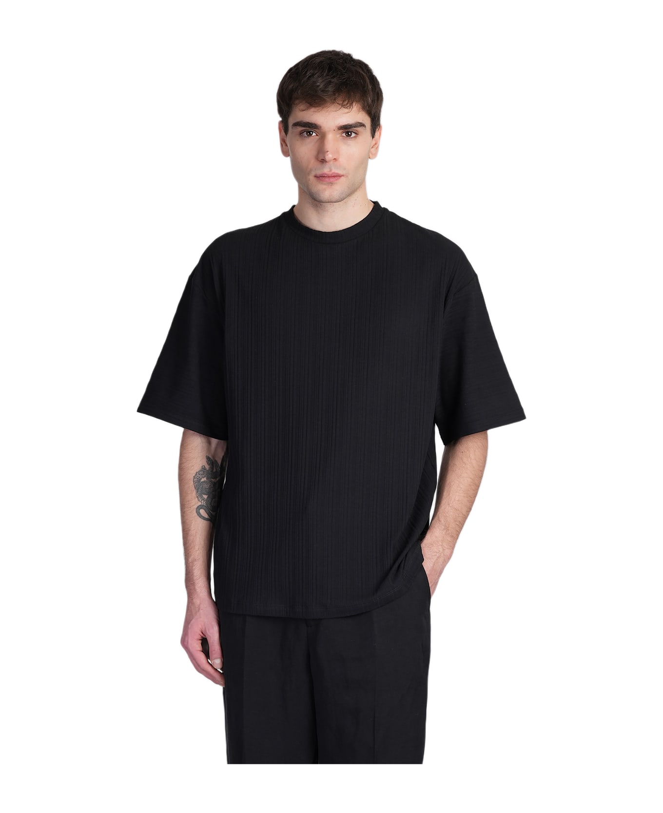 costumein Vant T-shirt In Black Cotton - Black