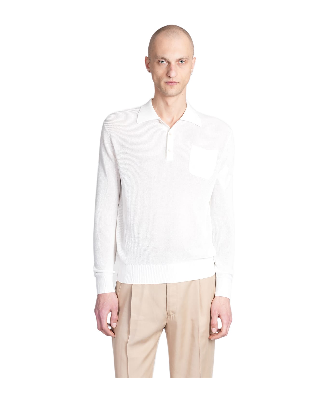 Ballantyne Polo In White Cotton - white