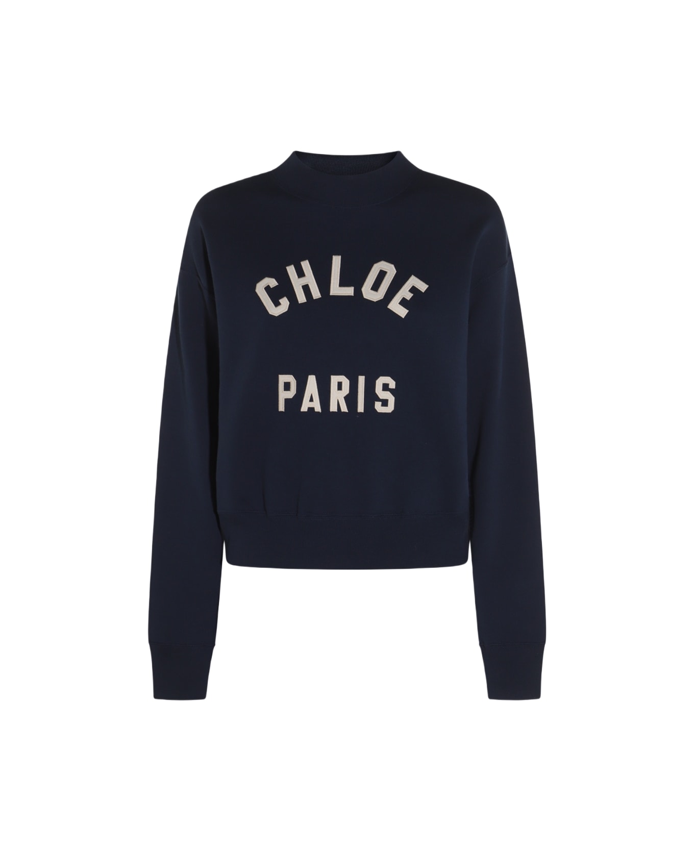 Chloé Navy Cotton Sweatshirt - CLASSIC NAVY